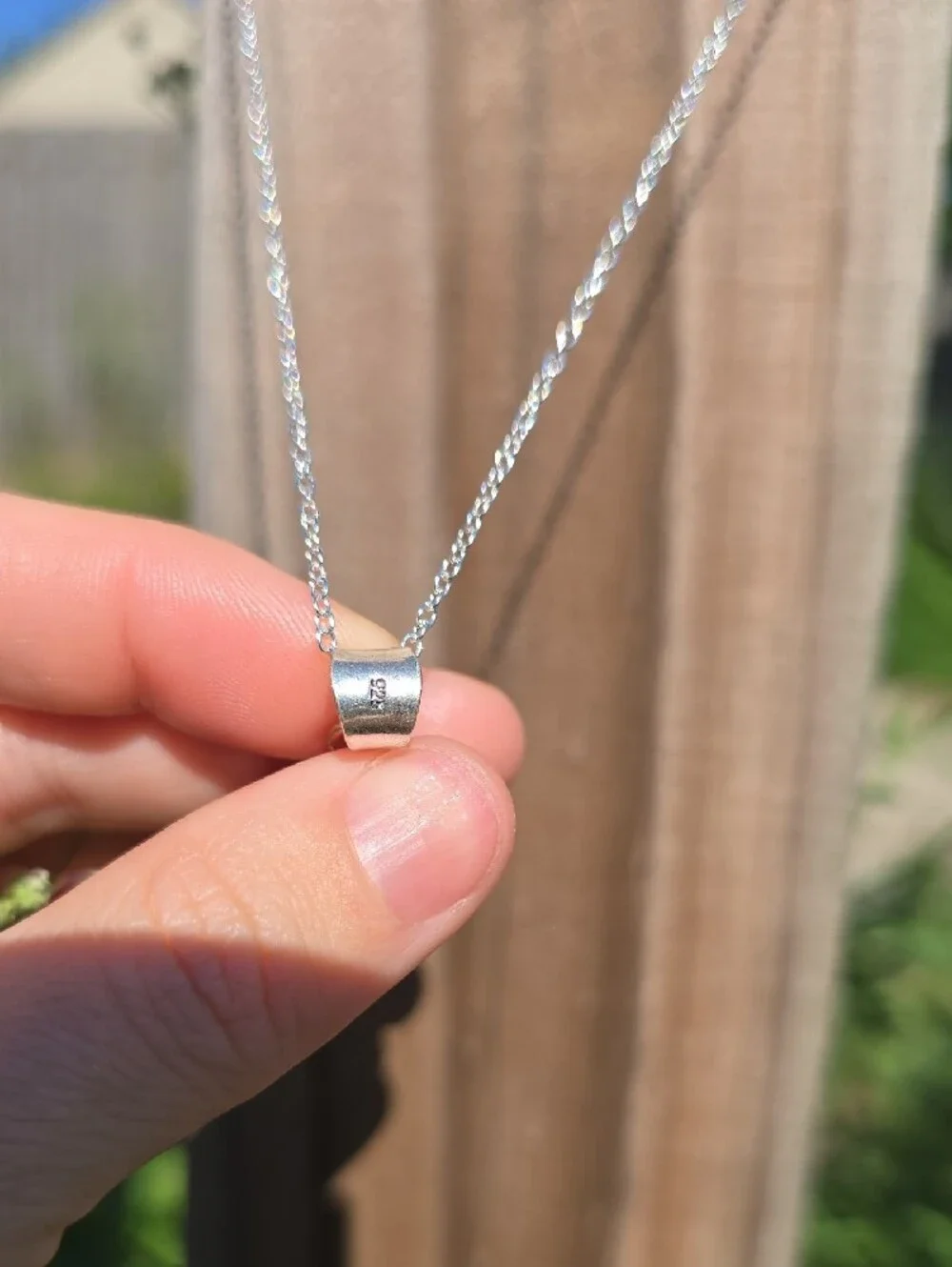 Sterling Silver Oval Pink And Green Flash Labradorite Pendant Necklace